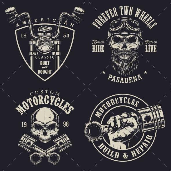 Custom Motorcycle Logo - Set of Custom Motorcycle Emblems | Bikes that rock | Pinterest ...