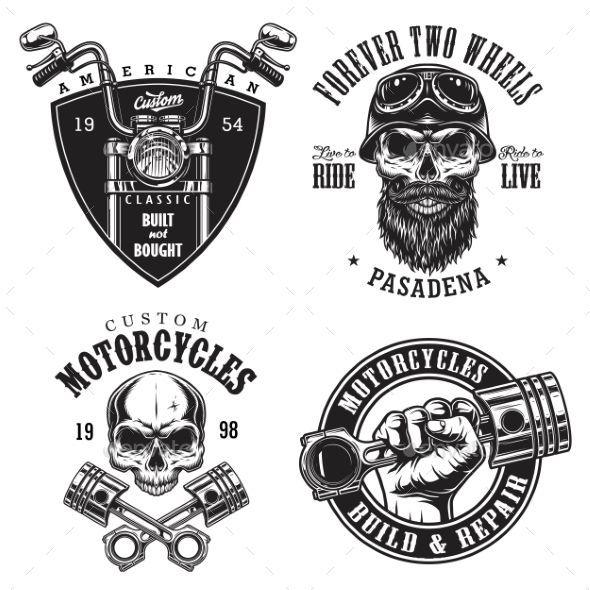 Custom Motorcycle Logo - Set of Custom Motorcycle Emblems | tats in 2019 | Pinterest ...