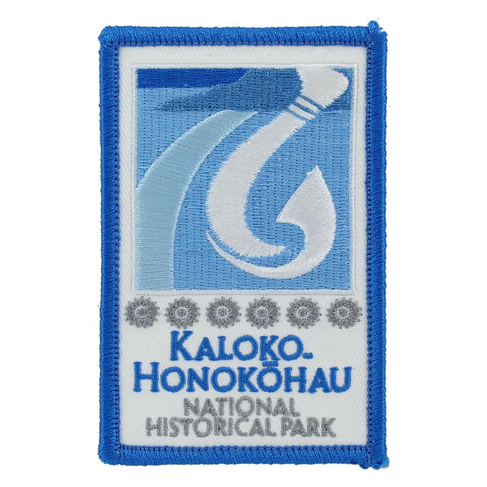 Rectangular Blue and White Logo - Patch: Kaloko Honokōhau National Historical Park Logo