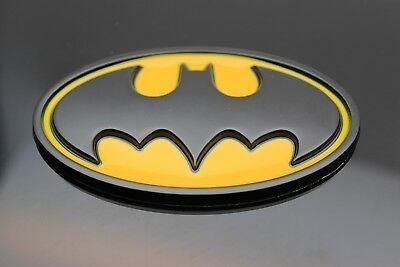 Black Bat Logo - 2PCS 3D DARK Knight Batman Metal Black Bat Logo Car Yellow Oval