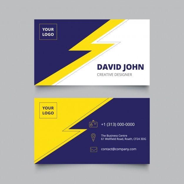 Yellow and Blue Company Logo - Blue and yellow business card Vector | Free Download