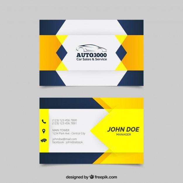 Yellow and Blue Business Logo - Yellow and dark blue business card design Vector | Free Download