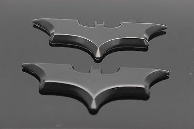 Black Bat Logo - 2PCS 3D DARK Knight Batman Metal Black Bat Logo Car Sticker Badge ...