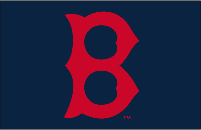 Boston Red Sox B Logo - Boston Red Sox Cap Logo (1936) B on navy blue, worn on