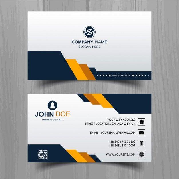 Yellow and Blue Business Logo - Elegant business card with yellow and blue geometric shapes Vector