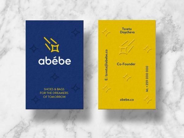 Yellow and Blue Business Logo - Abebe Business Card | Business Card Design InspirationBusiness Card ...