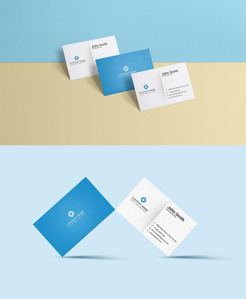 Yellow and Blue Business Logo - Blue Company Business Card Template Free Download