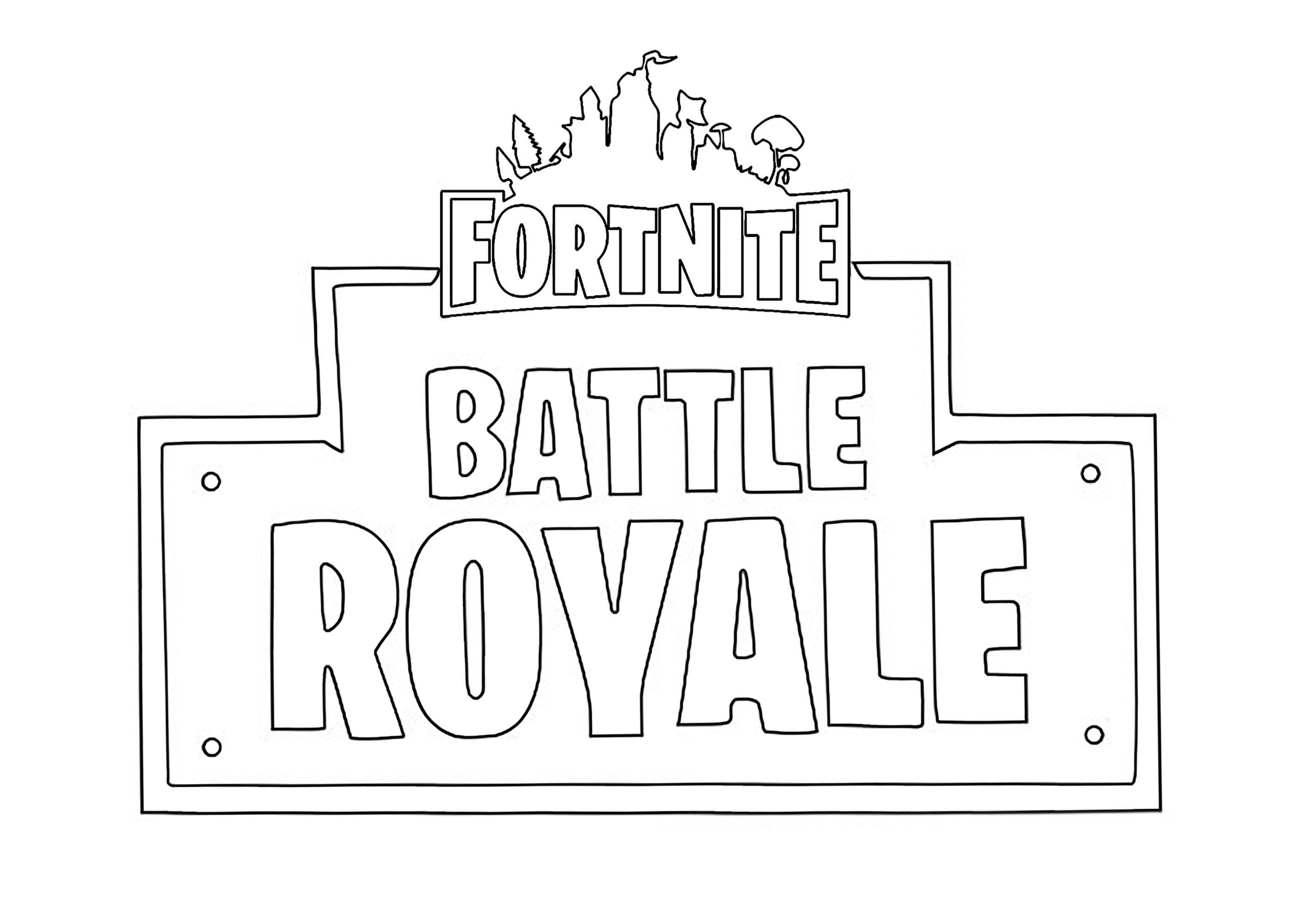 Coloring Fortnite Battle Royale Logo - Logo Fortnite Battle Royale - Fortnite Battle Royale Kids Coloring Pages
