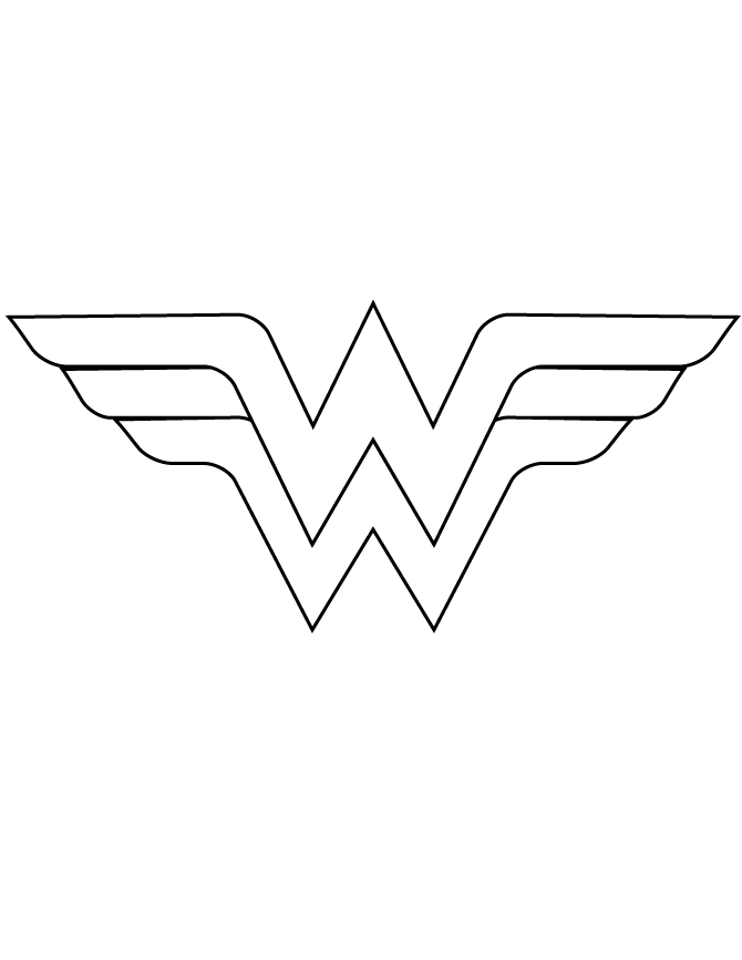 Collage Black and White Superhero Logo - Wonder Woman Logo Template Cut Out Coloring Page | holiday/party ...