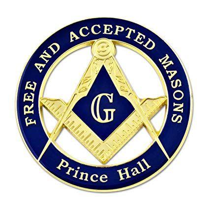 Prince Hall Logo - F&AM Prince Hall Round Blue Masonic Auto Emblem