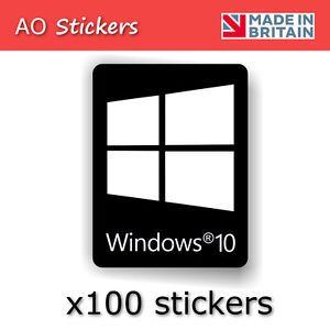 Windows PC Logo - 100x windows 10 BLACK logo vinyl label sticker for laptop PC