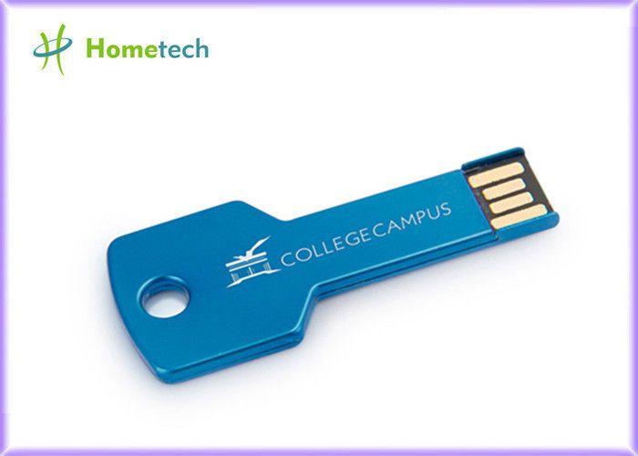 Blue Computer Logo - Blue / Green Metal Key Shaped USB Flash Drive Customized Logo