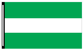 Green White Stripe with Logo - 3' X 5' Green White Green 3 Stripe Horizontal Flag
