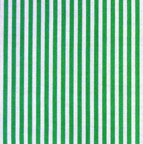 Green White Stripe with Logo - Green & White 3mm Stripe Polycotton Fabric (Per Metre): Amazon.co.uk