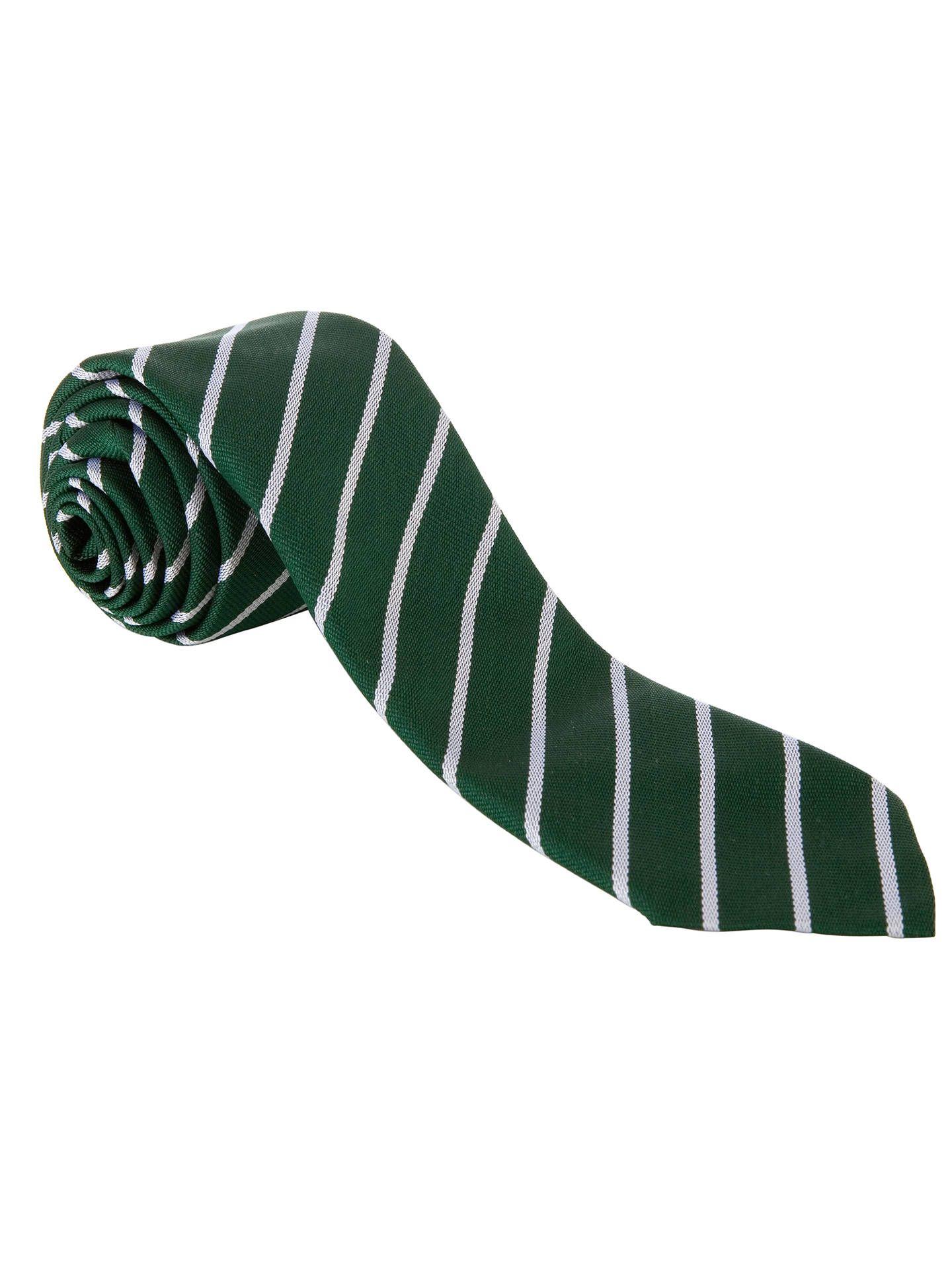 Green White Stripe with Logo - John Lewis & Partners Unisex Stripe Tie, Green White At John Lewis