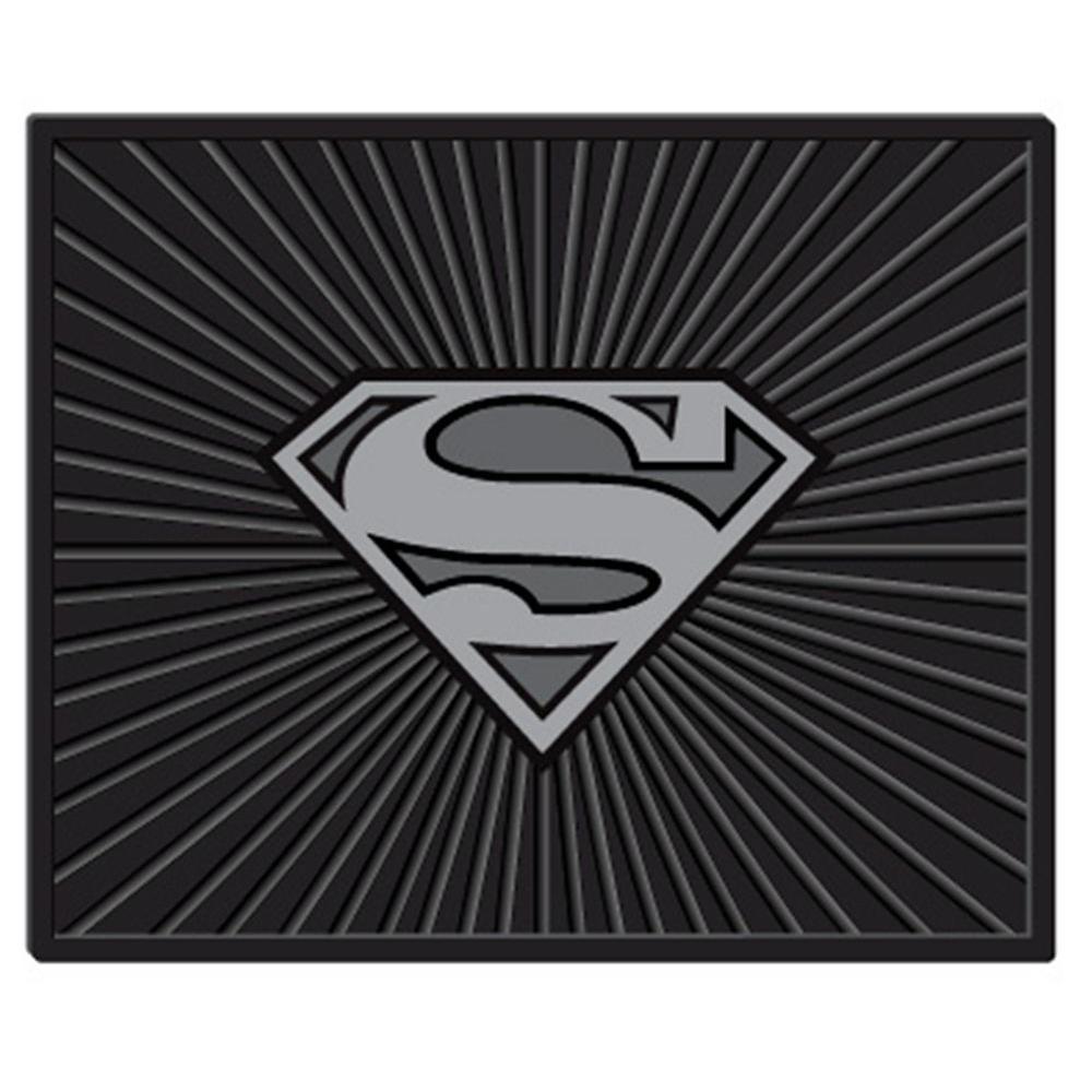 Black Silver Superman Logo - Plasticolor Warner Bros. Superman Silver Logo Heavy Duty 17 in. x 14 in. Vinyl Utility Car Mat