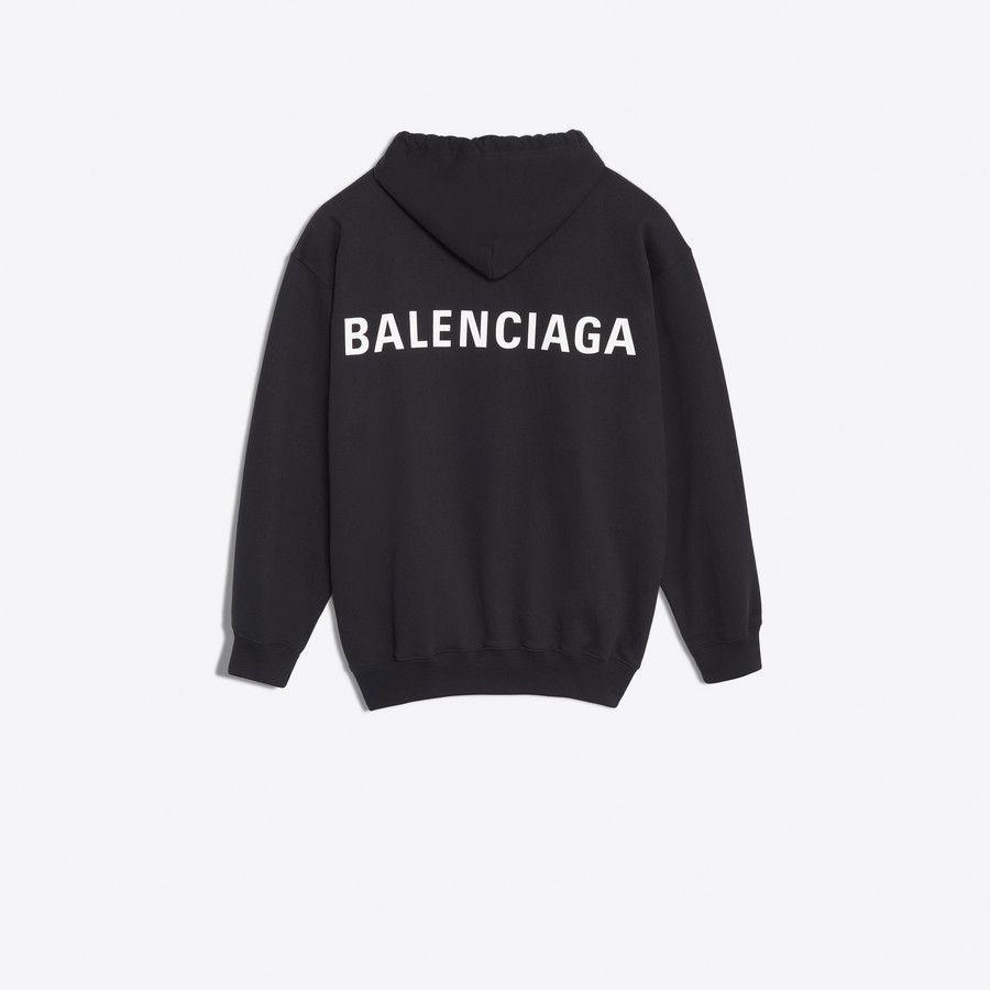 Belenciaga Logo - Women 's Black Logo Hoodie Sweater