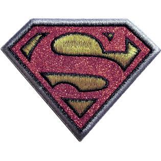 Black Silver Superman Logo - Patch DC Comics Superman Logo Glitter Silver/Black Border Iron-On p ...
