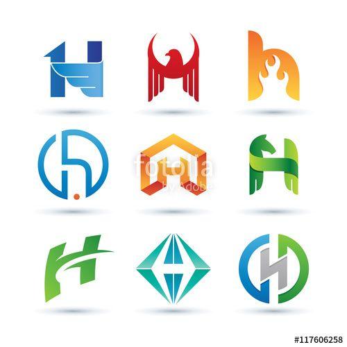 Letter H Logo - Set of Abstract Letter H Logo - Vibrant and Colorful Icons Logos ...