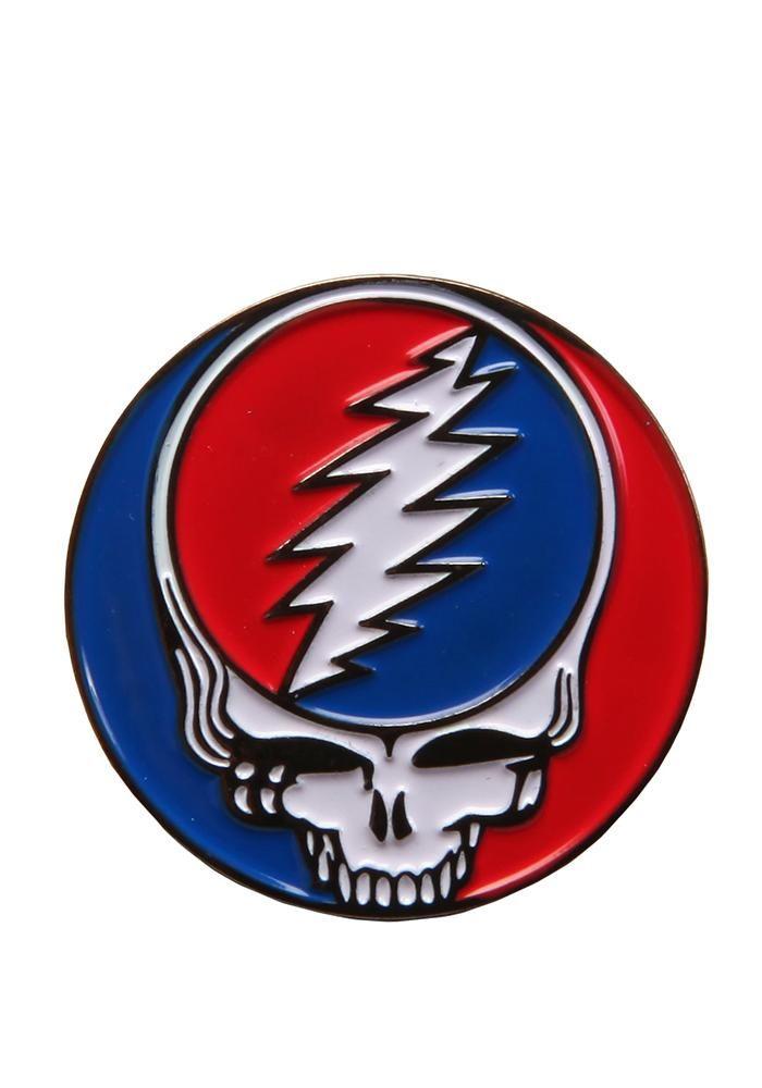 Skull Grateful Dead Logo - GRATEFUL DEAD Steal Your Face Lightning Skull Enamel Pin. Newbury