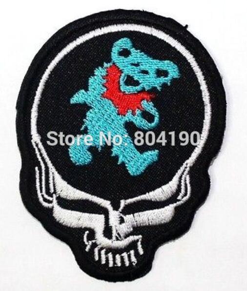 Skull Grateful Dead Logo - Grateful Dead Skull Bear Patch Folk Rock Hat Jacket Music Band