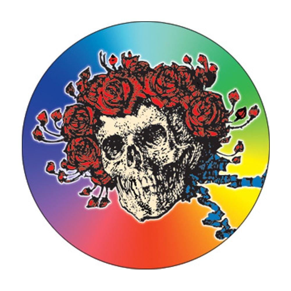 Skull Grateful Dead Logo - The Grateful Dead Skull And Roses Rainbow 1.5 Inch Button