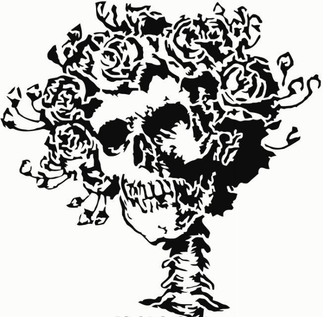 Skull Grateful Dead Logo - Grateful Dead Skull & Roses Logo. Three Layer Stencil Ori