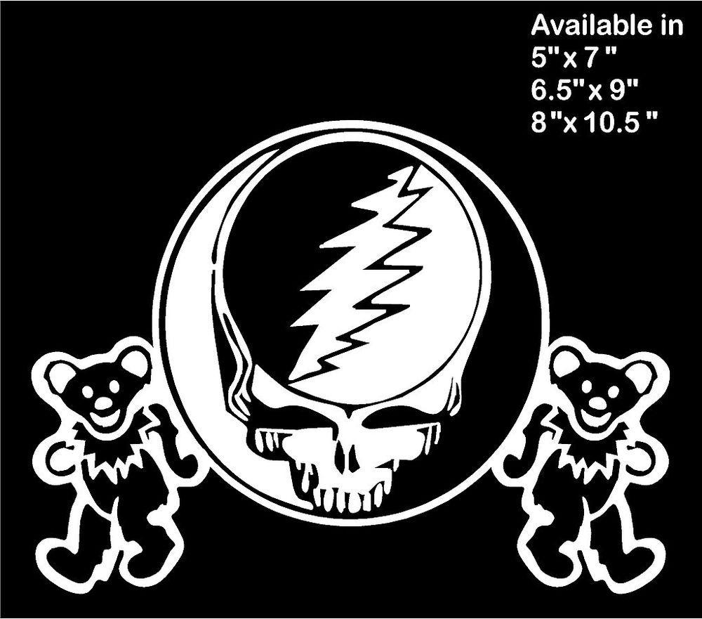 Skull Grateful Dead Logo - Grateful Dead Decal Steal your Face Skull Dancing Bears window vinyl