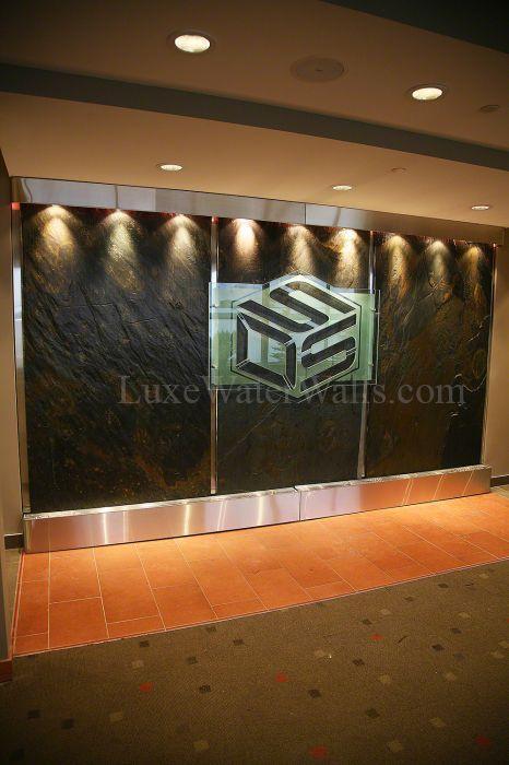 Lobby Wall Logo - Best Logo Indoor Waterfall for Company Lobby image. Indoor