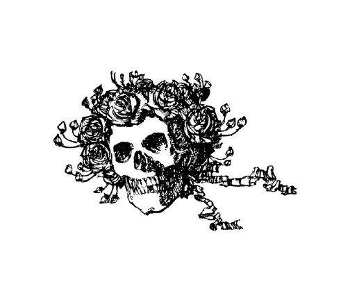 Skull Grateful Dead Logo - Skull and Roses grateful dead rubber stamp | Etsy