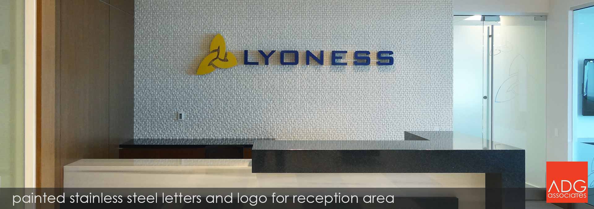 Reception Wall Logo - Stainless Steel Lobby Signs | Reception Signs | Corporate Office ...