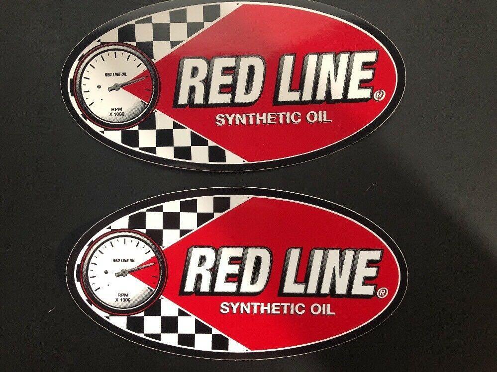Red Line Oil Logo - PAIR (2) Red Line Redline Synthetic Motor Oil Logo Racing Decal Stickers 8