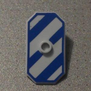 Rectangular Blue and White Logo - Lego Minifigure Shield / White Stripes