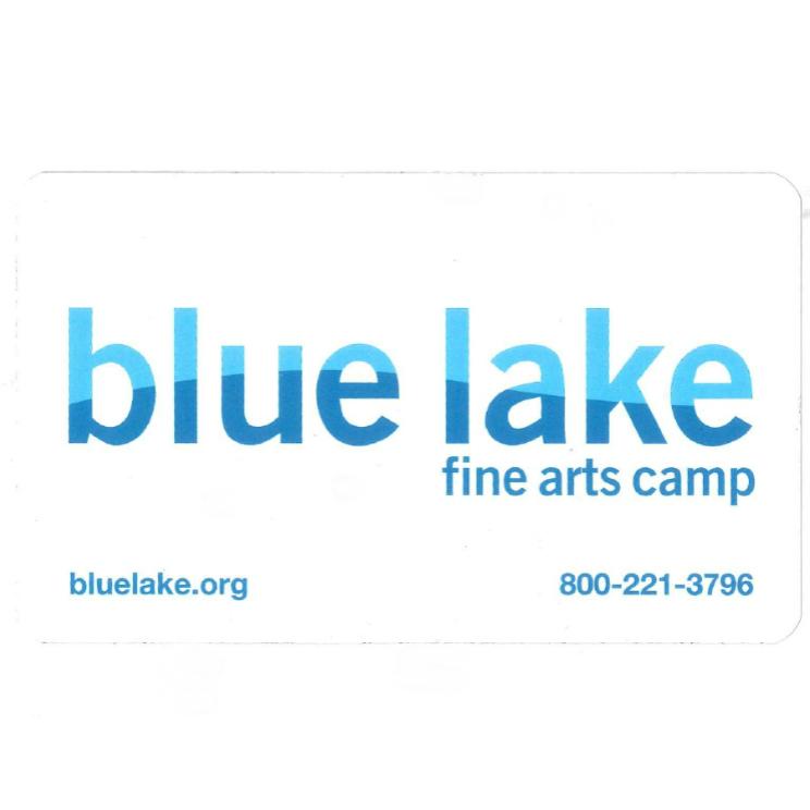Rectangular Blue and White Logo - Sticker on White Background. Blue Lake Fine Arts Camp