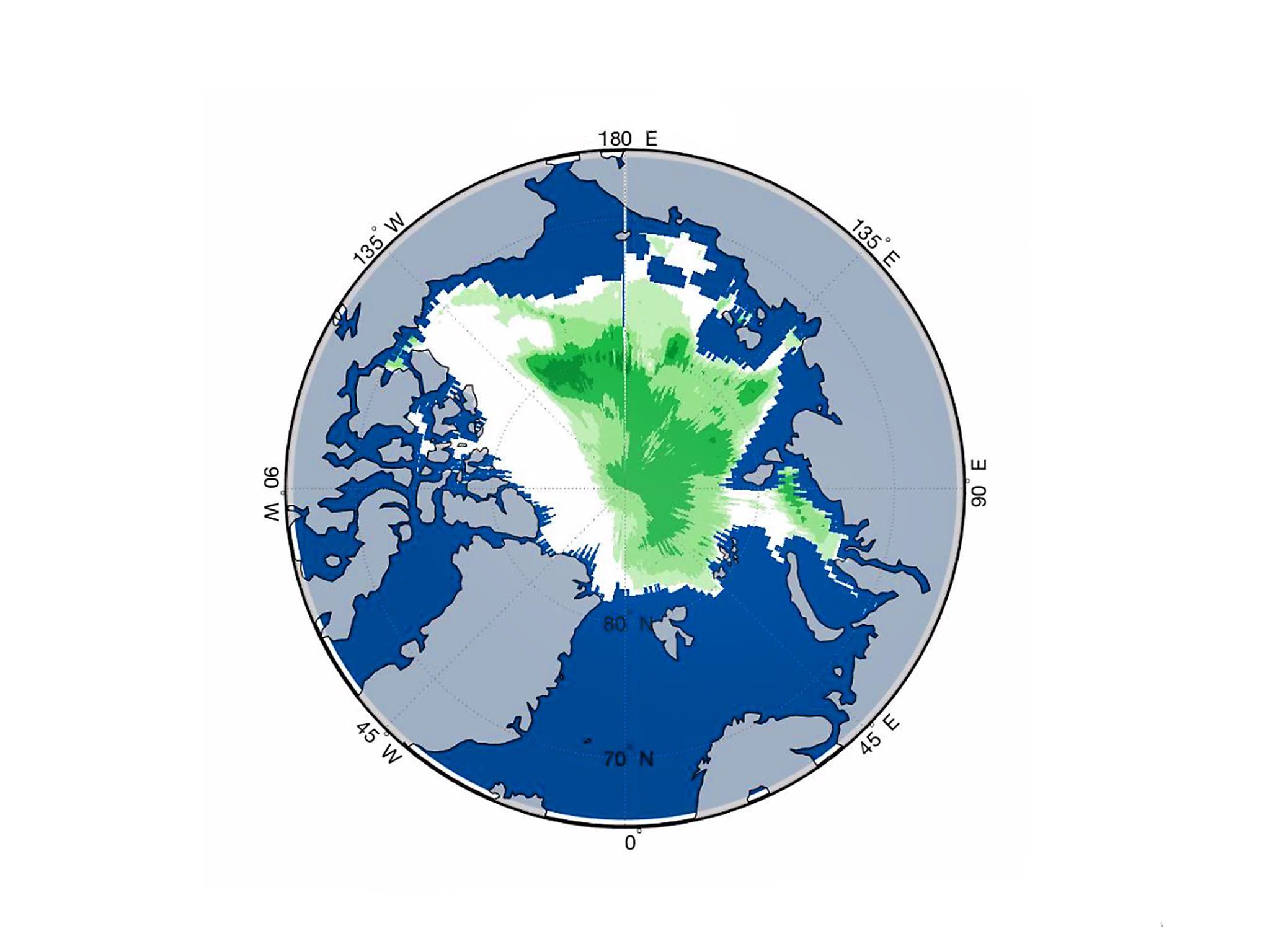 Blue Green Globe Logo - Arctic turns green as sea ice melts to record low levels | The ...