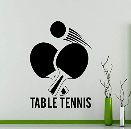 Pingpong Logo - Amazon.com: Table Tennis Logo Wall Vinyl Decal Sports Ping Pong ...