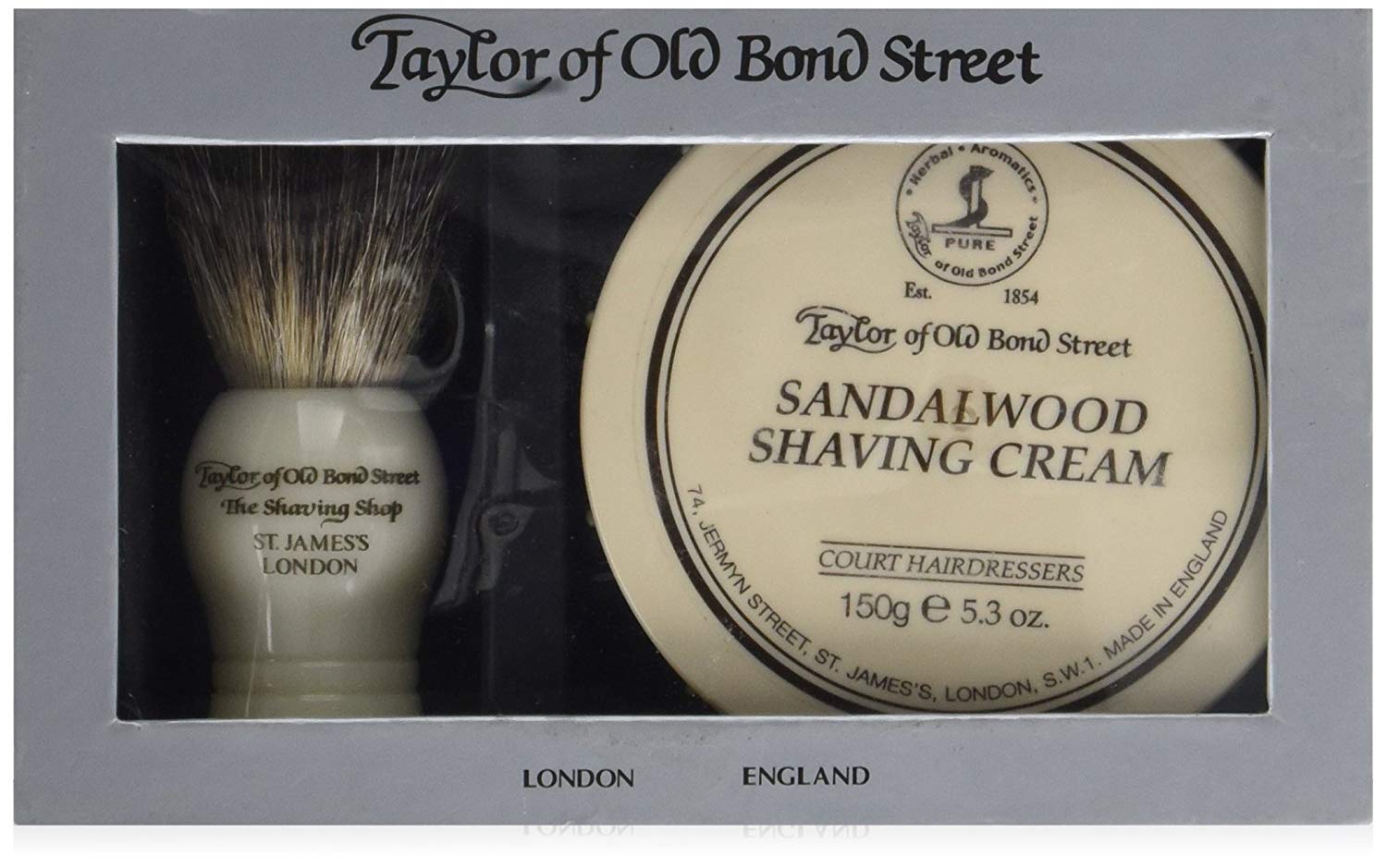 Shaving and Personal Care Products Logo - Taylor of Old Bond Street Pure Badger Brush and Sandalwood Bowl Gift