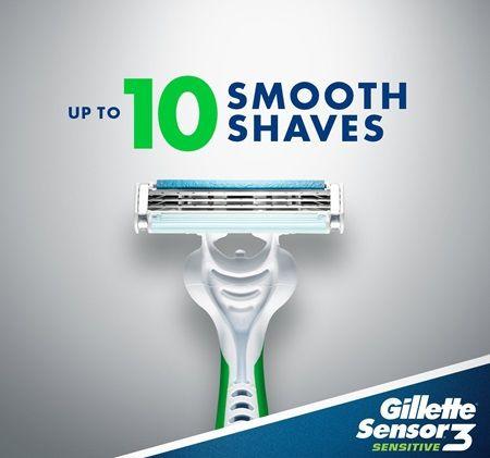 Shaving and Personal Care Products Logo - Gillette sensor 3 disposable razor