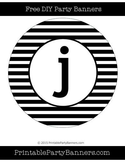 DIY Black and White Circle Logo - Black and White Circle Horizontal Striped Lowercase Letter J