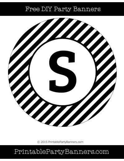 DIY Black and White Circle Logo - Black and White Circle Diagonal Striped Capital Letter S