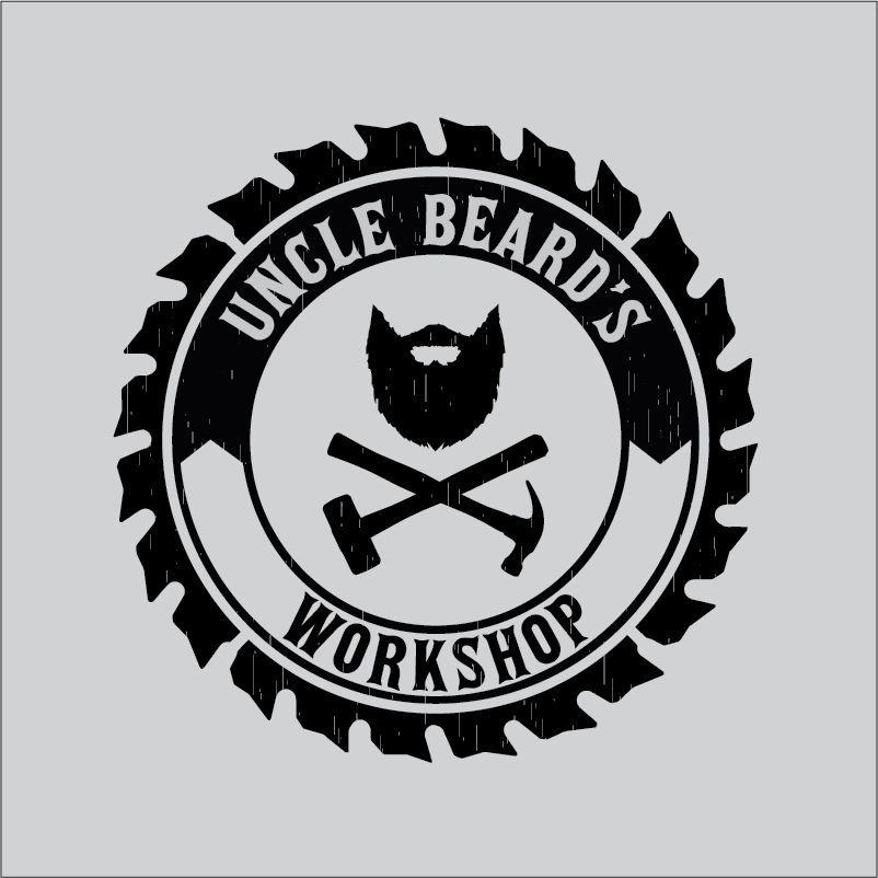 DIY Black and White Circle Logo - Circular logo for Uncle Beard's Workshop #logos #design #DIY