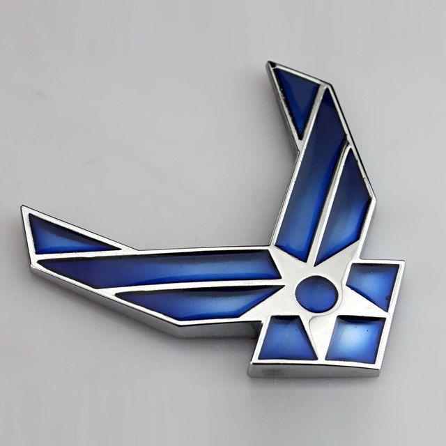 Metal Air Force Logo - Chrome Metal Blue United States Air Force Car Styling Emblem 3D Car ...