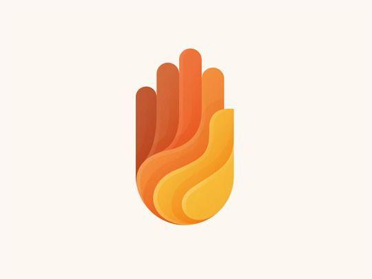Orange Hand Logo - Hand Logos