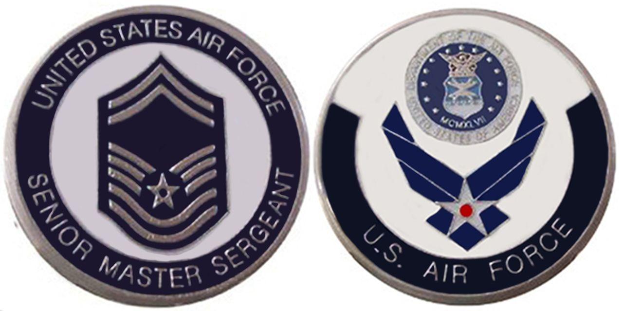 Metal Air Force Logo - Air Force Senior Master Sergeant E8 Collectible Coin Logo Metal ...