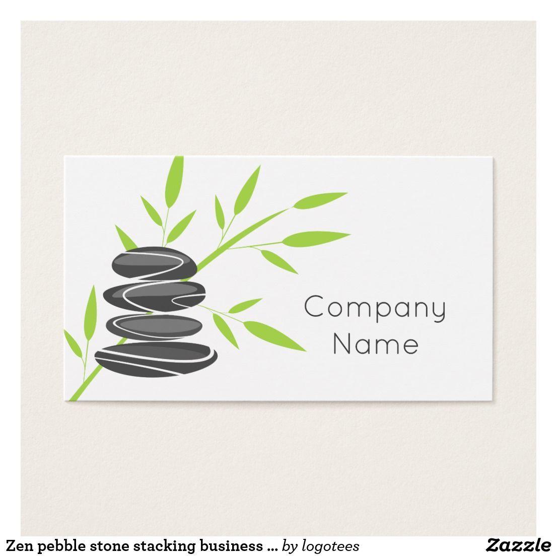 Zen Bamboo Logo - Zen pebble stone stacking business card template. Business card