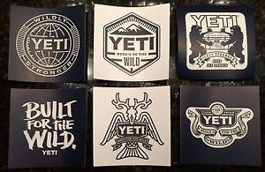 Yeti Logo - Authentic YETI Logo Decals Stickers Coolers Ramblers LOT of 6