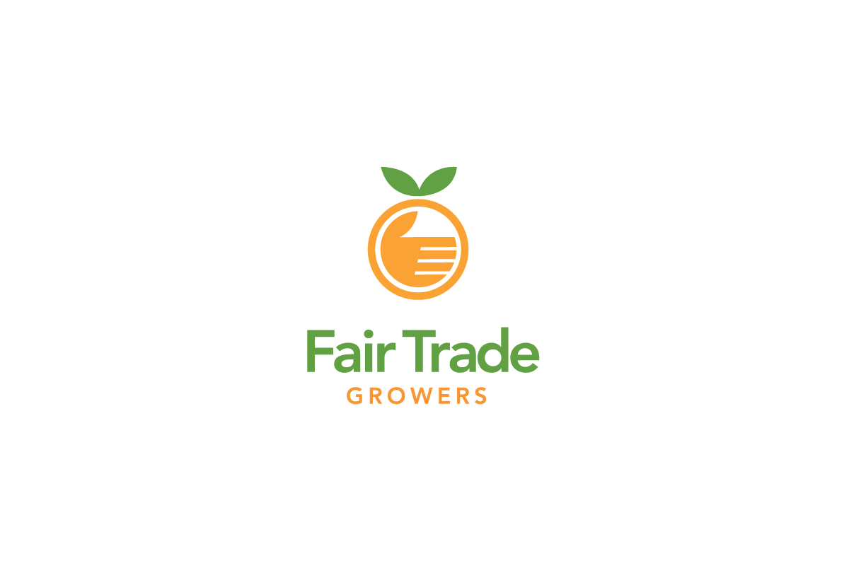 Orange Hand Logo - Fair Trade Growers—Fruit Hand Logo Design