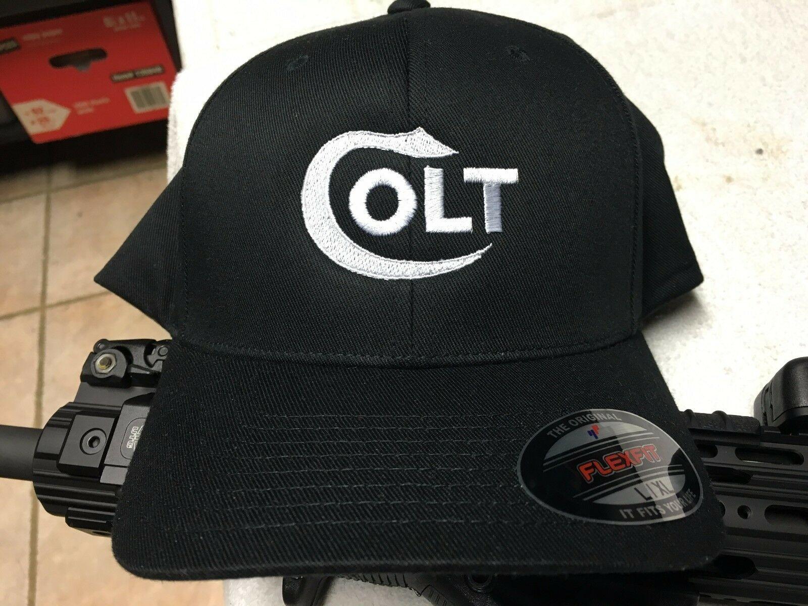 Blue Olive Logo - Colt Logo Embroidered Flexfit Ball Cap Hat Black Blue Olive Green or