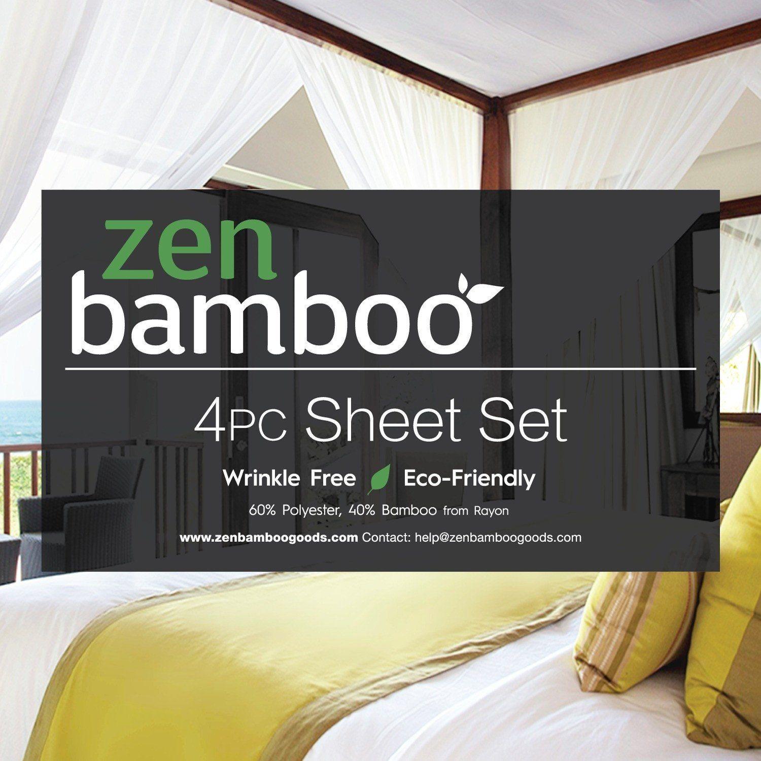 Zen Bamboo Logo - Amazon.com: Zen Bamboo Luxury 1500 Series Bed Sheets - Eco-friendly ...