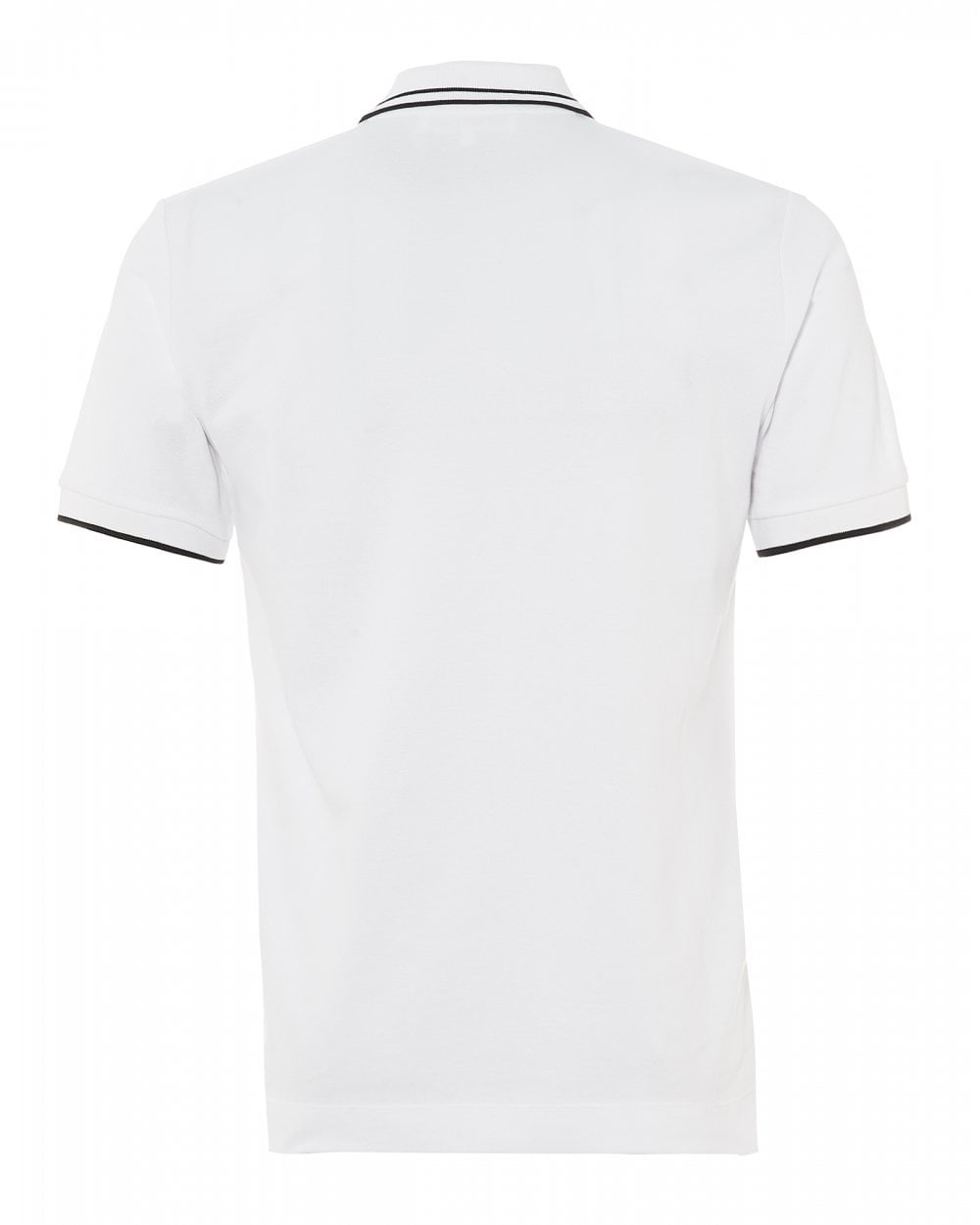 Black and White Polo Logo - McQ by Alexander McQueen Mens Swallow Logo Optic White Polo Shirt